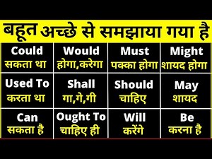 Modals in English Grammar | Modals in Hindi Language | Auxiliary Modal verb