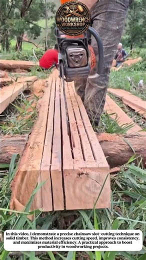 Fast & Efficient Chainsaw Slot Cutting Technique | Boost Woodworking Productivity #diy #tools #usa