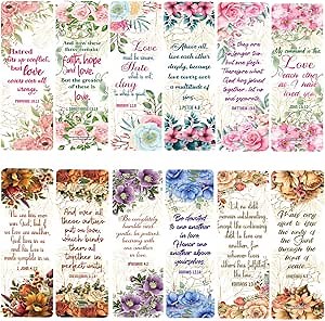 NewEights Beautiful Wedding Bible Verses Bookmarks (2-Sets X 6 Cards) - Perfect Giftaway for Sunday School and Ministries - Stocking Stuffers for Kids, Teens, Unisex Adults