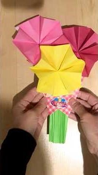 母の日 折り紙で花束を作る Making Origami Flower Bouquet