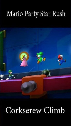 Mario Party Star Rush Minigames Corkscrew Climb - Peach Vs Yoshi Vs Mario Vs Luigi (Master CPU)
