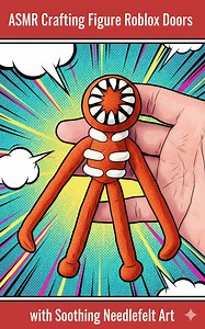 ASMR Crafting Figure Roblox Doors with Soothing Needlefelt Art