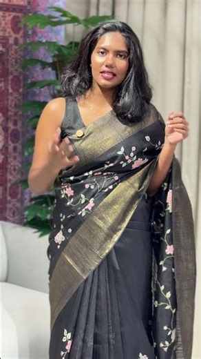 Floral Cross Stitch Machine Embroidery Detailed Green Silk Saree #shorts #saree #ahambotique