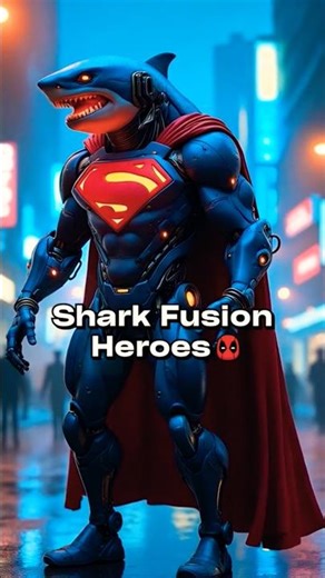 Superhero fusion with shark