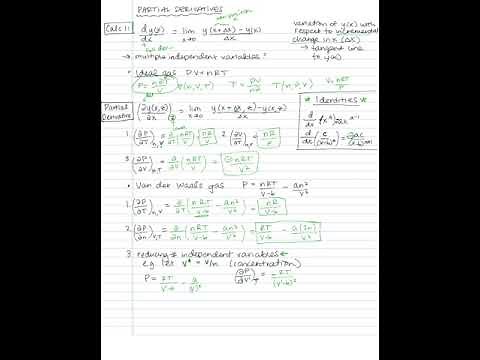 Partial Derivatives with Ideal and Van der Waals Gas Equations Examples