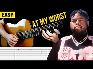 AT MY WORST (Pink Sweats) Guitar Tabs | Easy Tutorial | Cover