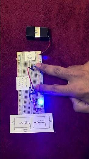 NOR gate with transistors on a breadboard | Easy truth table #electronics #engineering