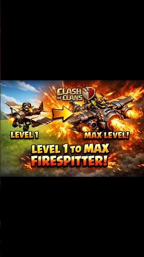 Level 1 Firespitter to MAX Firespitter 🔥 Full Upgrade Test | Clash of Clans #coc #shorts