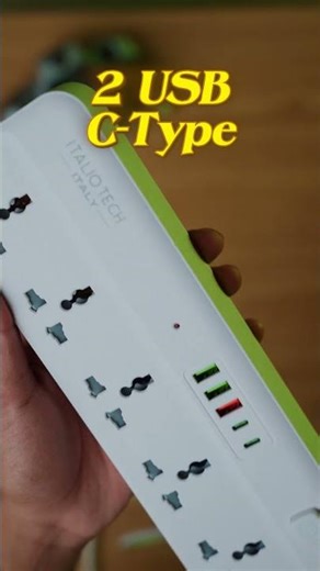Italio Tech Power Nest 5 Socket Extention 3 Type - A + 2 Type-C Ports