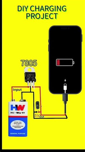 Diy Mobile Charging Circuit Diagram With 9V Battery|| #ytshorts #electronic #circuit