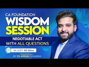 NEGOTIABLE INSTRUMENT ACT 1881 | REVISION | ONE SHOT | FULL LECTURE | QUESTIONS | WISDOM SESSION |