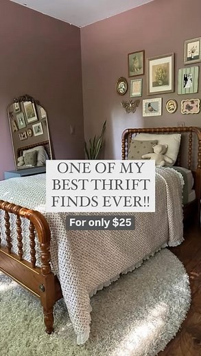 My Sister’s Closet | Upscale Thrift on Instagram: "One of my top 10 best thrift finds to date 🙌🏼 The most precious Jenny Lind bed for only $25. I cannot believe how beautiful & sturdy this bed is. I’ll be keeping an eye out for a second one so my girls can have matching beds one day. Be sure to comment STORE & I’ll send you the details of where I purchased this bed, along with the details of the paint color in my daughter’s room. 🤍"