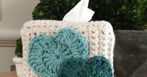 Heart Tissue Box Cover Free Pattern