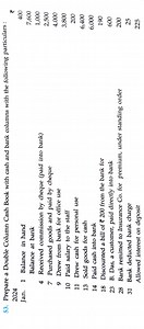 Prepare a Double Column Cash Book with cash and bank columns wi... | Filo