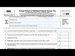 IRS Form 945 walkthrough ARCHIVED COPY - READ COMMENTS ONLY