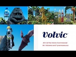 All 4 of The Volvic Commercial Mr Volcano and Tyrannosaurus