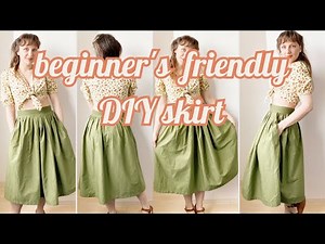 The Perfect DIY Midi Skirt for Beginners Gathered with Zipper