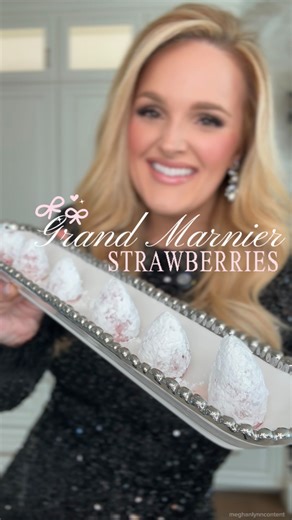 Meghan Basford on Instagram: "Strawberries, some Grand Marnier, and little powdered sugar is all you need to make a ✨delicious✨NYE treat! . . . #recipe #NYE #yum #fyp #easy"