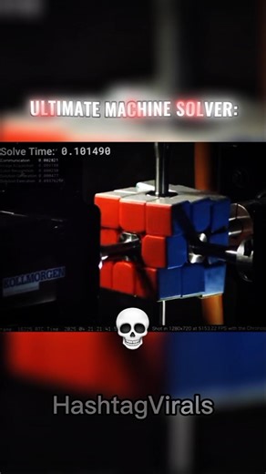This Is the Fastest Rubics Cube Machine Solver 💀 #shorts #trollface #edit