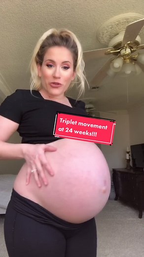 Triplet Movement @ 24 weeks! This journey is insane and I love getting to share it with you 🤍 Their personalities are shining!