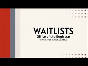 MyUNLV Waitlists