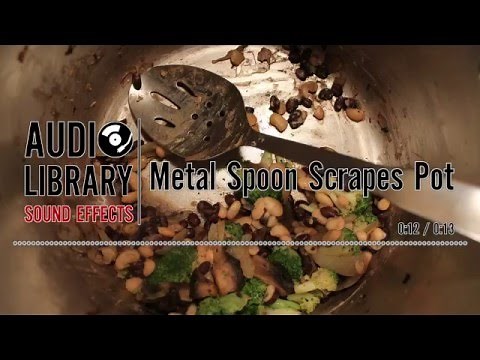 Metal Spoon Scrapes Pot - Sound Effect