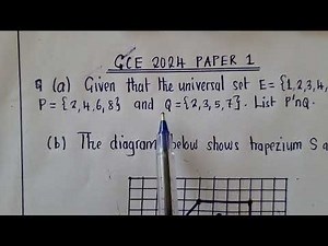 2024 GCE Paper 1 || Part 2 || Listing a set || Reflection || Matrices.