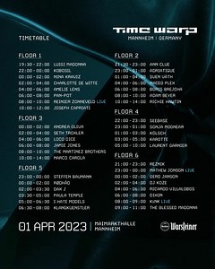 7.5K views · 386 reactions | After 4 years of waiting, our long-awaited full-scale event is finally taking shape: Here is the full timetable for 19 hours of Time Warp on 6 unique dance floors! This will be a reunion like no other which will almost certainly feature some dance floor moments for the ages, so make sure not to miss it! Time Warp tickets are going to sell out! If you don't have your ticket yet, you need to make a decision asap: https://bit.ly/3FAF2mk | Time Warp | Facebook