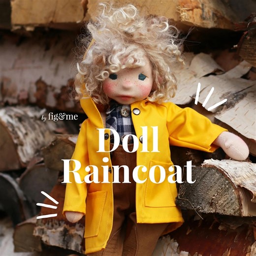 Waldorf Doll Raincoat Pattern and Video Tutorial, in English, PDF by Fig and Me - Etsy Canada
