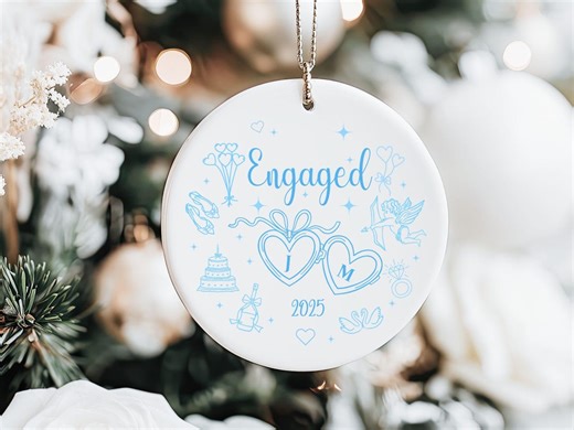 Personalized Engagement Gift for Couples, Engaged Keepsake, Couples Ornament, First Christmas Engaged Ornament 2025, Custom Engaged Ornament - Etsy