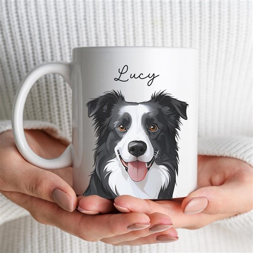 Personalised Blue Border Collie Mug, Custom Coffee Cup for Dog Lovers - Etsy Australia