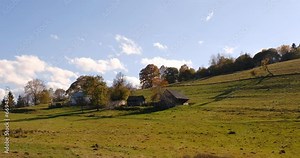 beautiful autumn hills in the Romanian mountains, Fantanele village area, Sibiu county, Cindrel mountains, Romania