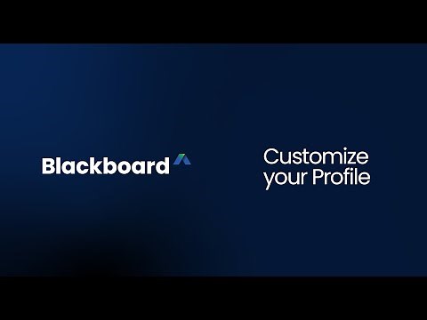 Customize your profile in Blackboard