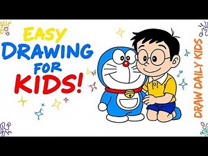 🔥Easy Drawing of Doraemon and Nobita🖌️🎨