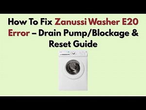 How To Fix Zanussi Washer E20 Error – Drain Pump/Blockage & Reset Guide
