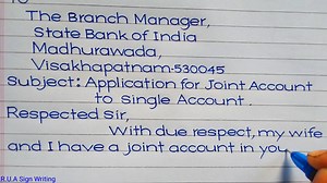 Application for Joint Account to Single Account | R.U.A Sign Writing