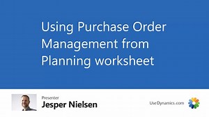 Using Purchase Order Management from Planning worksheet