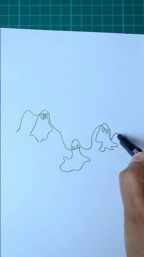 Draw a Ghost in One Line 💀 Halloween Minimal Art Challenge