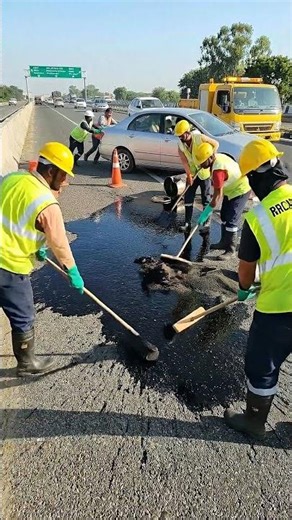 Car Slips on Road Spill Then Team Fixes Everything.