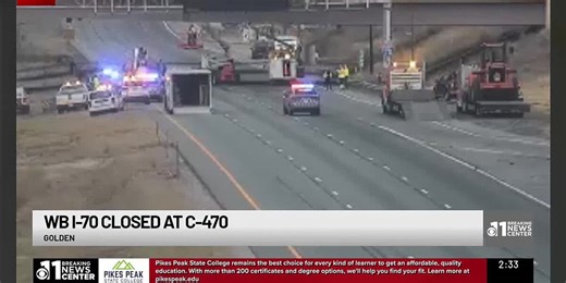 WATCH: Semi vs. bridge along I-70 at C-470 in Colorado