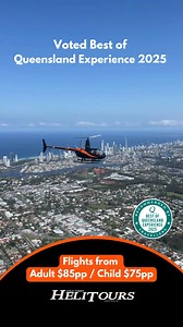 Explore the Gold Coast from above with a scenic flight. 🚁 Our luxurious helicopters will sweep you across the picturesque waterways, rolling hills, and beaches including the towering high rises the Gold Coast is famous for! Voted Best of Queensland Experience 2025 🏆 Book Now goldcoasthelitours.com.au/scenic-flights | Gold Coast Helitours
