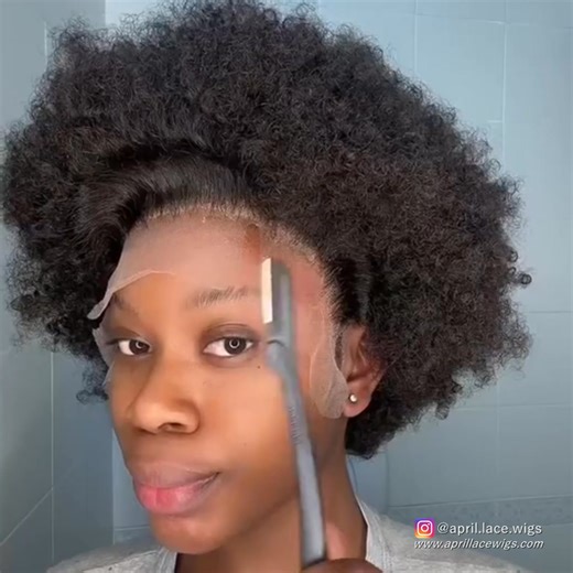 wow, slayyyyy same hair Link: https://www.aprillacewigs.com/lace-front-wigs/822-6-inches-afro-curly-13x4-lace-front-human-hair-wig-lf1344.html #hairsolutions #hairstylingtutorial #hairstyleideas #hairstyleinspiration #wiginstall | April Lace Wigs