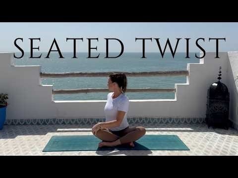 Seated Spinal Twist in Sukhasana