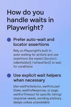 How do you handle waits in Playwright