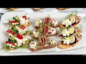 Canapes tricks for you! Easy appetizer recipes for parties. Finger food canapes and sandwiches