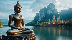 Buddha Statue in Meditation, Symbol of Peace and Worship