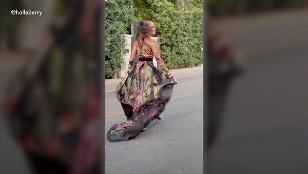 WATCH: Halle Berry takes a walk on the wild side in daring dress
