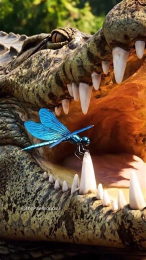 Dragonfly Lands on Croc's Sharp Tooth! 🐊🐲
