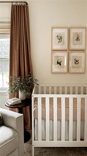 Cook & Kin | Rachel Cook on Instagram: "My baby’s first bedroom 🧸 I already know I’m going to look back at this one day and sob. A tiny time capsule from the days where we’d rock for hours on end in that chair, the bittiest little dresses hung in her closet, and everything covered in sleepy sweetness. Until she grows and has preferences of her own, I didn’t want to do anything too over-the-top or “theme-y” in here so I chose to keep things simple and neutral. By utilizing pieces we alrea