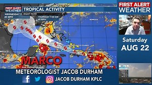 Here is the latest tracks for both Tropical Storm Marco and Laura. As of the 10:00 a.m. advisory both remain a Tropical Storm with the stronger storm being Marco with 65 mph winds with higher gust, and Laura has 40 mph winds with higher gust. Marco's track has shifted farther to the north and now includes Southwest Louisiana in the cone of uncertainty and Laura's has shifted farther south and west with the latet updates. The 7Stormteam will continue to update you throughout the day and provide t